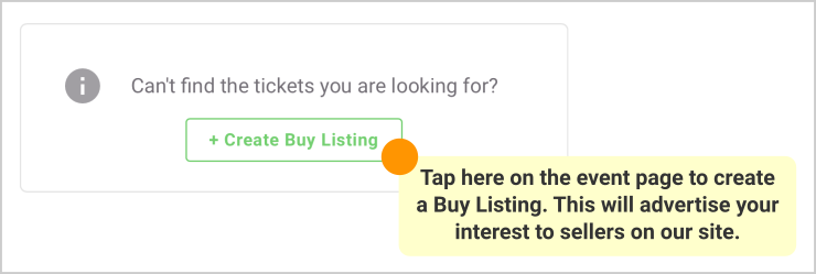 Event page desktop how to create buy listing